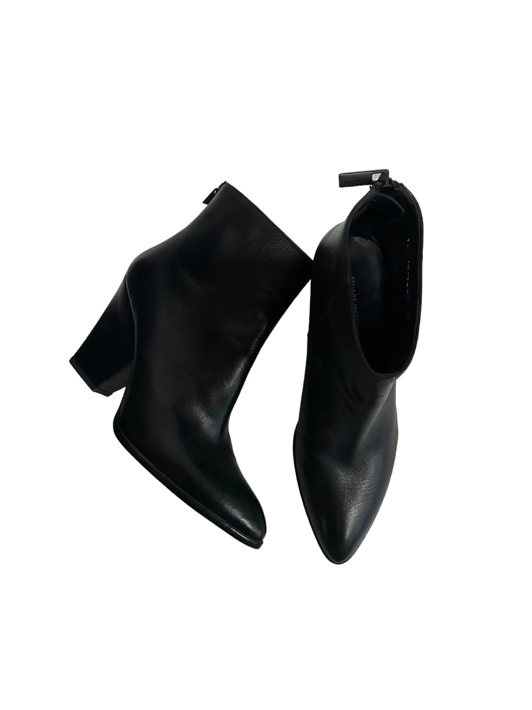 Black Boots Ankle Heels Stuart Weitzman, Size 7.5