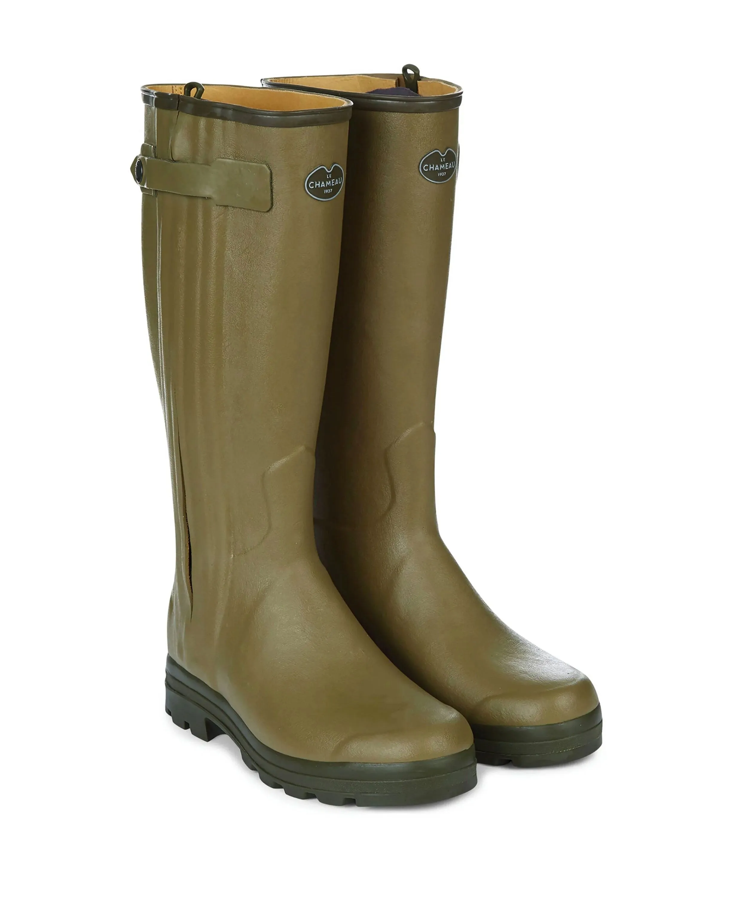 Chasseur Cuir Wellington Boots - Vert Vierzon