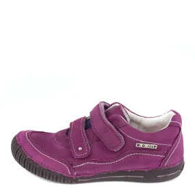 D.D. Step Big Kid Girl Double Strap Shoes Purple - Supportive Leather From Europe Kids Orthopedic