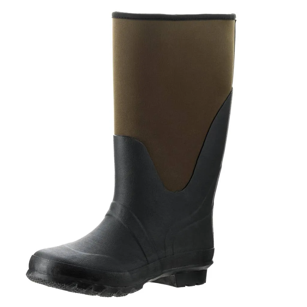 Extra Wide Calf Green Neoprene Wellies - Wide in Foot and Ankle - Fit 40-50cm Calf