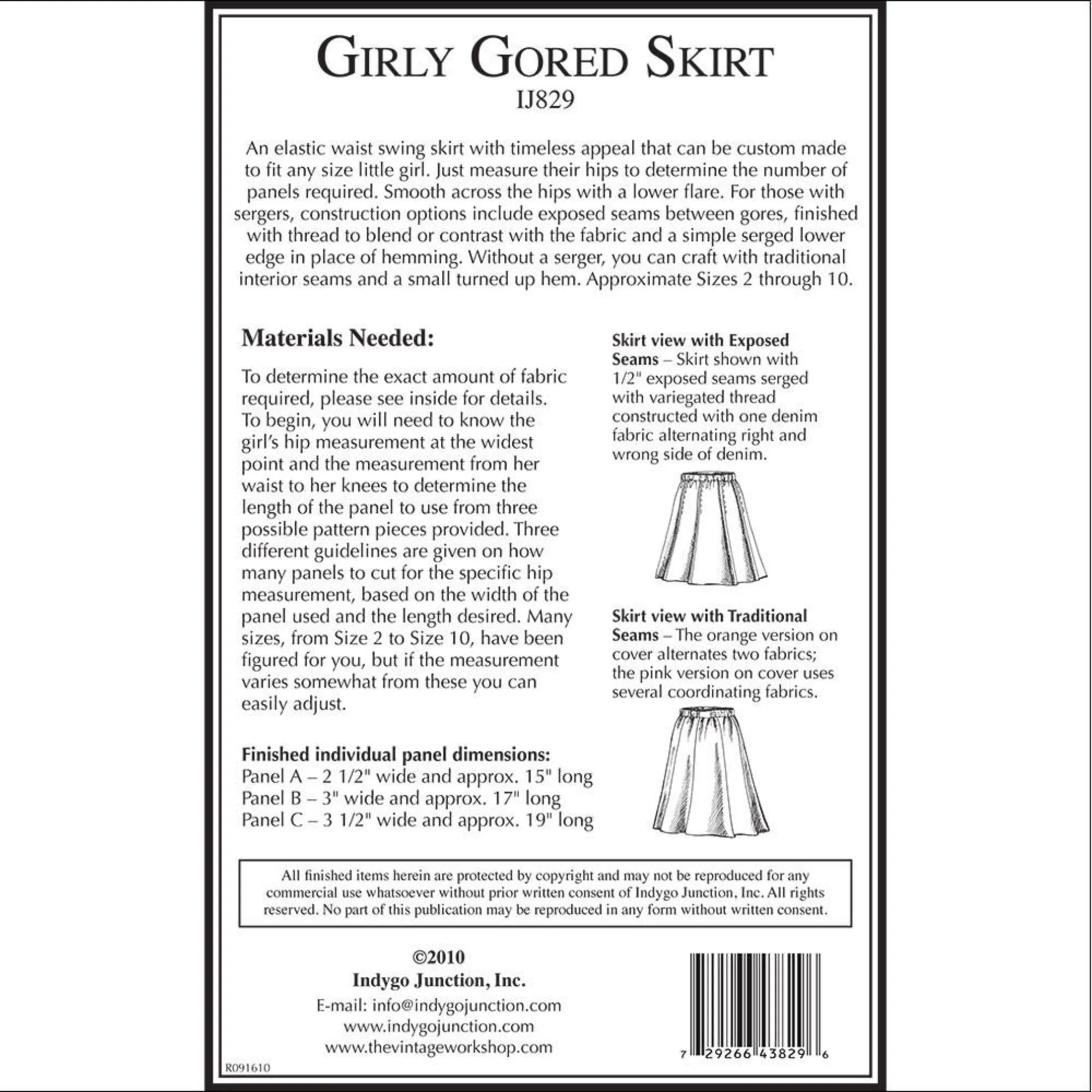 Girly Gored Skirt Pattern