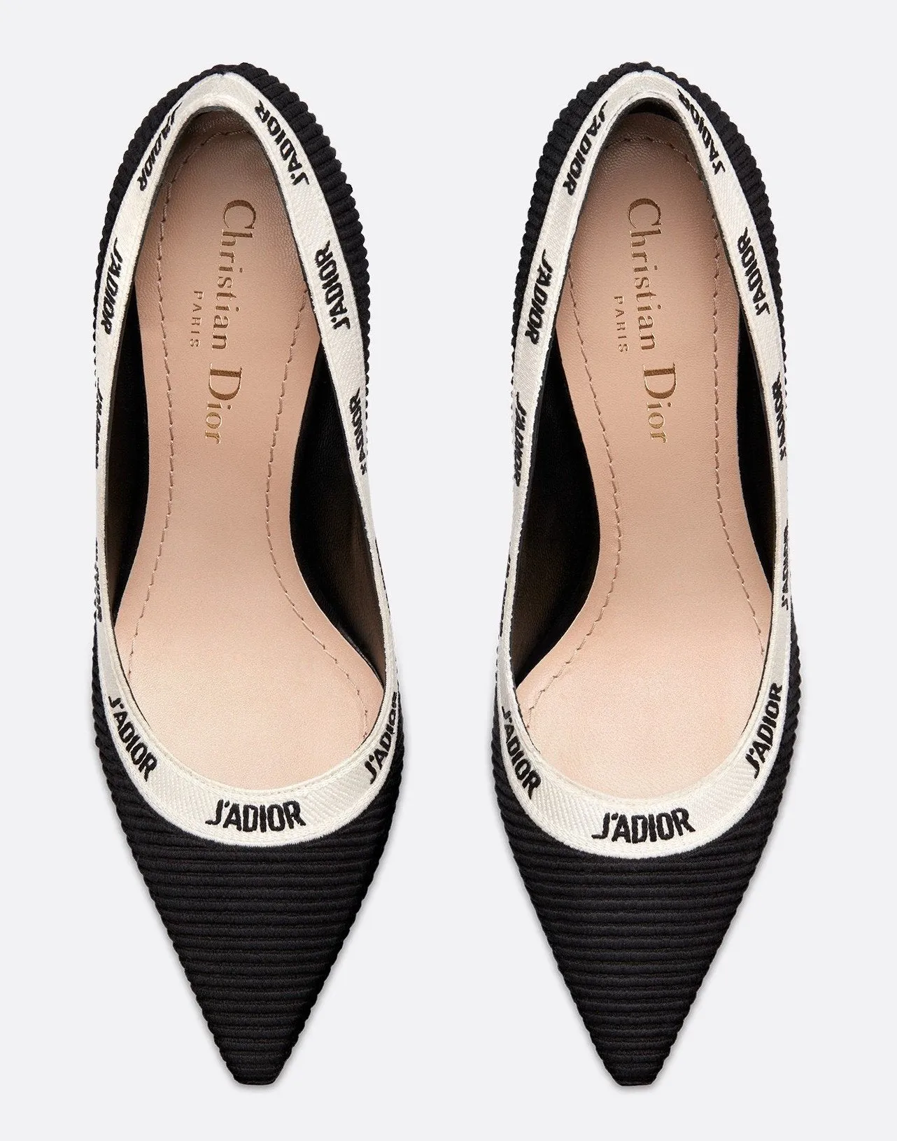 J'Adior Black Embroidered Pump, 6.5 cm